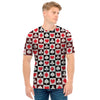 Playing Card Suits Check Pattern Print Men's T-Shirt