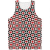 Playing Card Suits Check Pattern Print Men's Tank Top