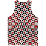 Playing Card Suits Check Pattern Print Men's Tank Top