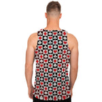 Playing Card Suits Check Pattern Print Men's Tank Top