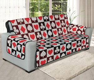 Playing Card Suits Check Pattern Print Oversized Sofa Protector