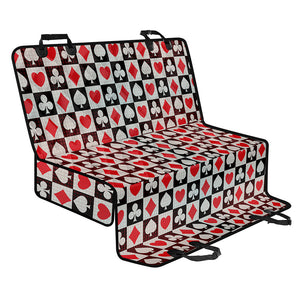 Playing Card Suits Check Pattern Print Pet Car Back Seat Cover