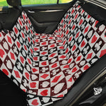 Playing Card Suits Check Pattern Print Pet Car Back Seat Cover