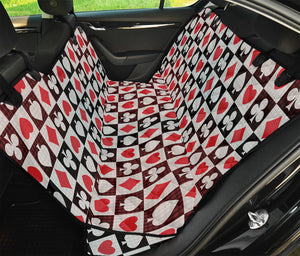 Playing Card Suits Check Pattern Print Pet Car Back Seat Cover