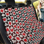 Playing Card Suits Check Pattern Print Pet Car Back Seat Cover