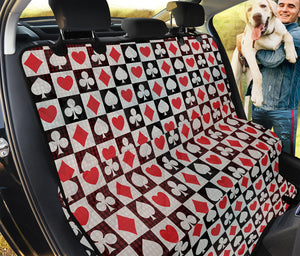 Playing Card Suits Check Pattern Print Pet Car Back Seat Cover