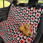 Playing Card Suits Check Pattern Print Pet Car Back Seat Cover