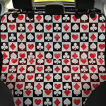 Playing Card Suits Check Pattern Print Pet Car Back Seat Cover