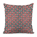 Playing Card Suits Check Pattern Print Pillow Cover