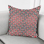 Playing Card Suits Check Pattern Print Pillow Cover