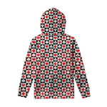 Playing Card Suits Check Pattern Print Pullover Hoodie