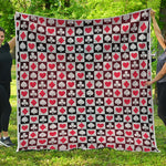 Playing Card Suits Check Pattern Print Quilt