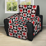 Playing Card Suits Check Pattern Print Recliner Protector