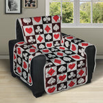 Playing Card Suits Check Pattern Print Recliner Protector