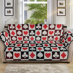 Playing Card Suits Check Pattern Print Sofa Protector