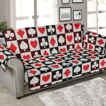 Playing Card Suits Check Pattern Print Sofa Protector