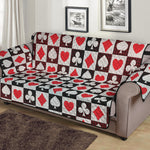 Playing Card Suits Check Pattern Print Sofa Protector