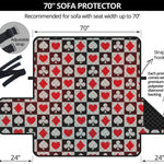 Playing Card Suits Check Pattern Print Sofa Protector