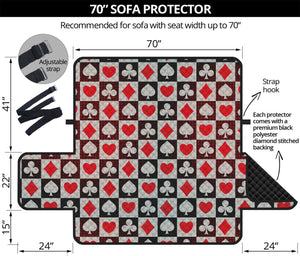 Playing Card Suits Check Pattern Print Sofa Protector