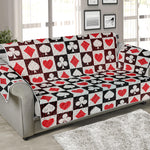 Playing Card Suits Check Pattern Print Sofa Protector