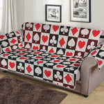 Playing Card Suits Check Pattern Print Sofa Protector