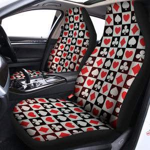 Playing Card Suits Check Pattern Print Universal Fit Car Seat Covers