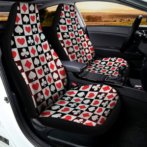 Playing Card Suits Check Pattern Print Universal Fit Car Seat Covers