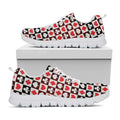 Playing Card Suits Check Pattern Print White Running Shoes