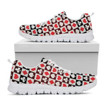 Playing Card Suits Check Pattern Print White Sneakers