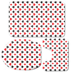 Playing Card Suits Pattern Print 3 Piece Bath Mat Set