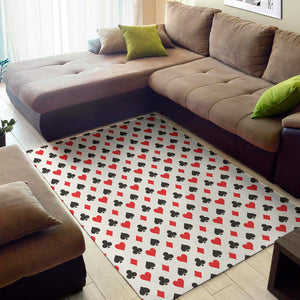 Playing Card Suits Pattern Print Area Rug