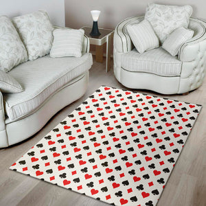 Playing Card Suits Pattern Print Area Rug