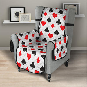 Playing Card Suits Pattern Print Armchair Protector