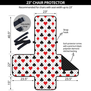 Playing Card Suits Pattern Print Armchair Protector