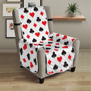 Playing Card Suits Pattern Print Armchair Protector