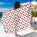 Playing Card Suits Pattern Print Beach Sarong Wrap
