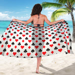 Playing Card Suits Pattern Print Beach Sarong Wrap