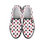 Playing Card Suits Pattern Print Black Slip On Shoes