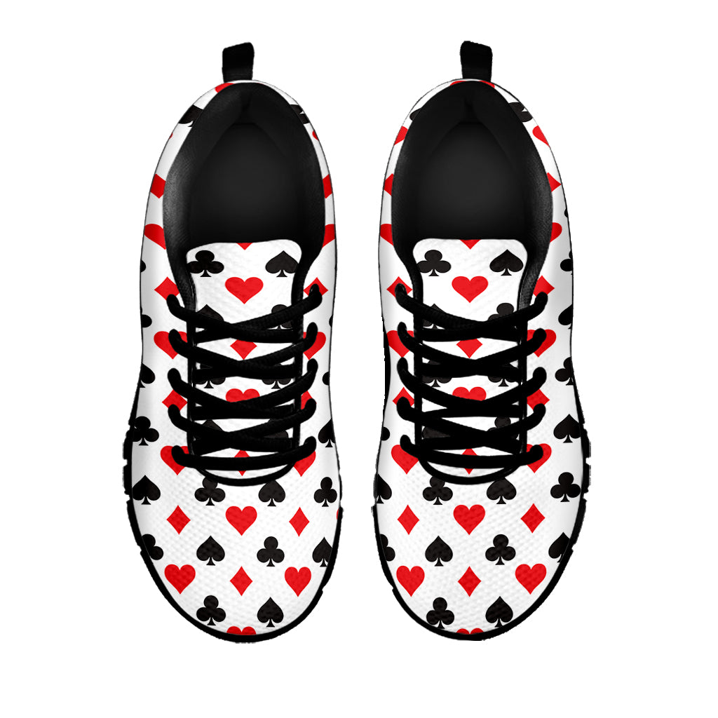 Playing Card Suits Pattern Print Black Sneakers