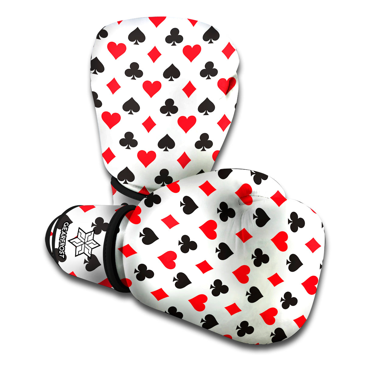 Playing Card Suits Pattern Print Boxing Gloves