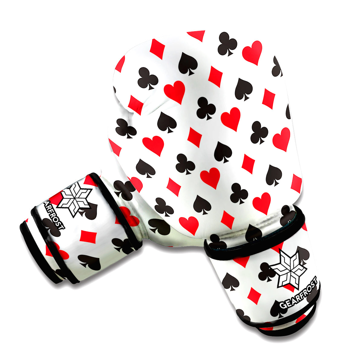 Playing Card Suits Pattern Print Boxing Gloves