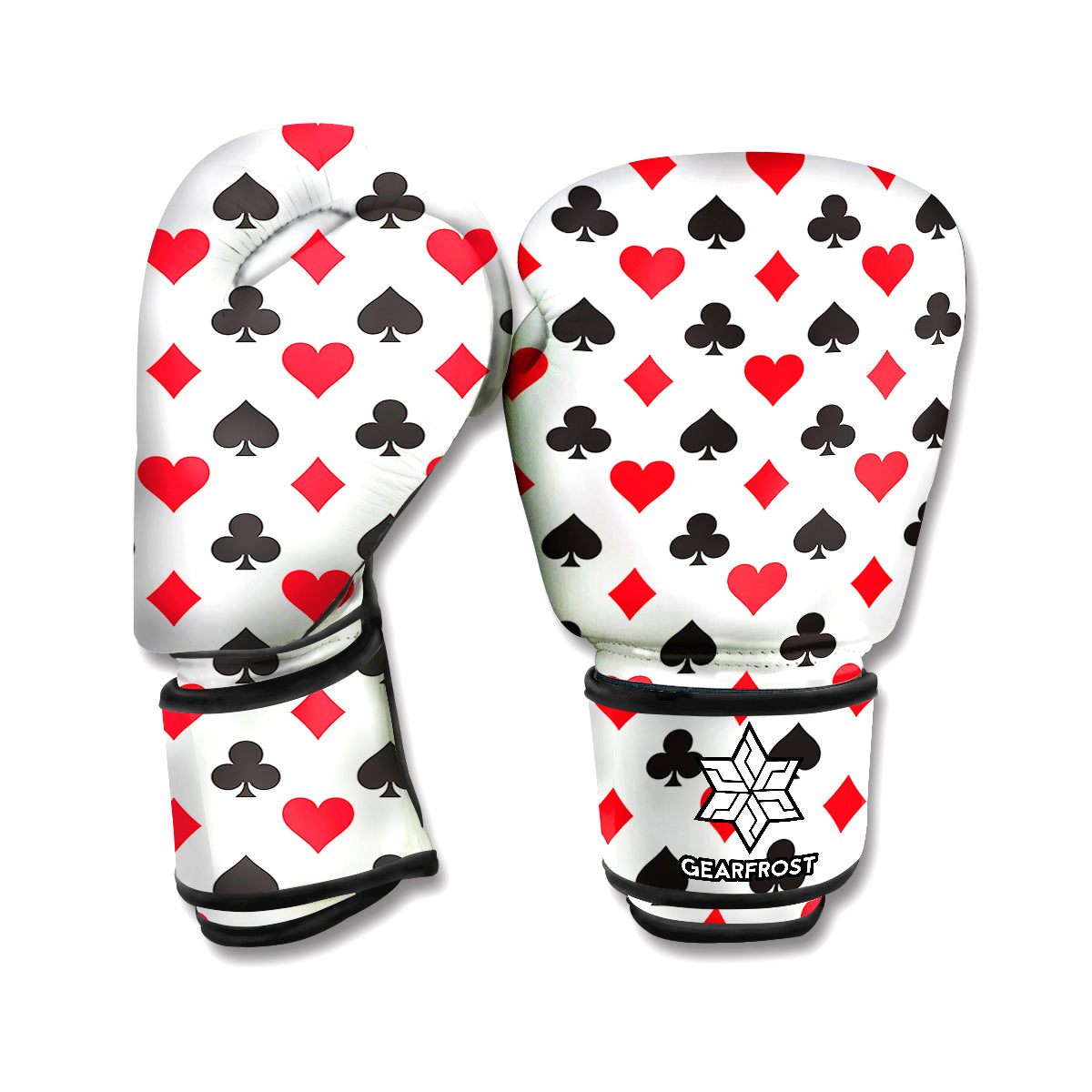 Playing Card Suits Pattern Print Boxing Gloves