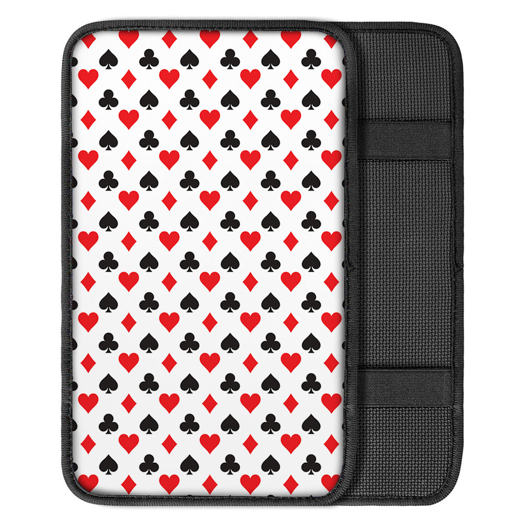 Playing Card Suits Pattern Print Car Center Console Cover