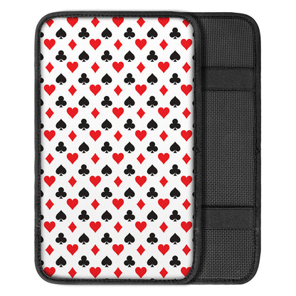 Playing Card Suits Pattern Print Car Center Console Cover