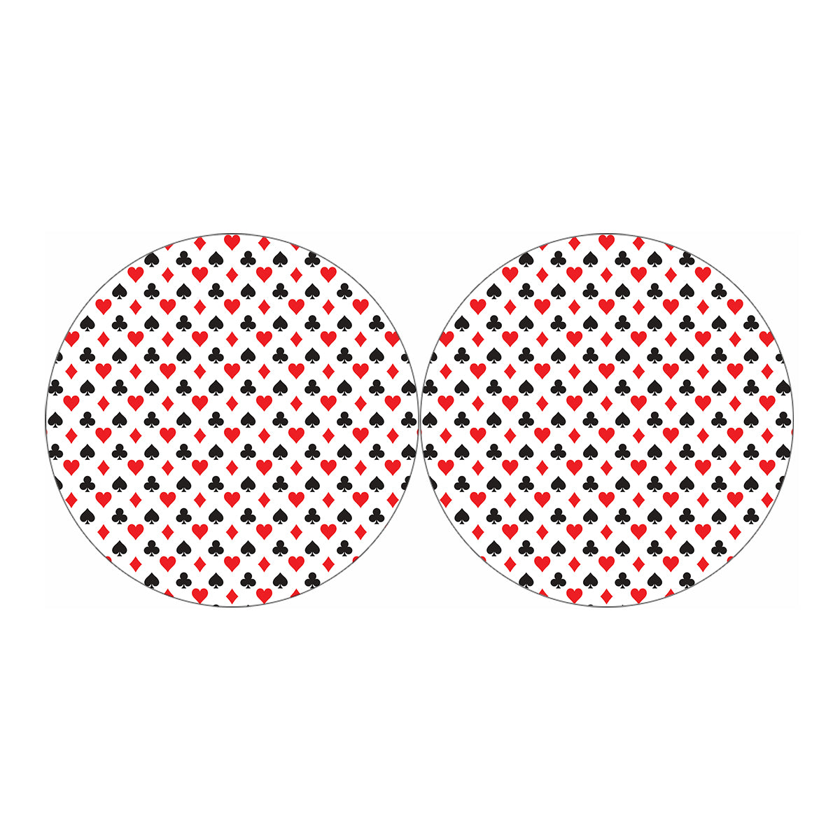 Playing Card Suits Pattern Print Car Coasters