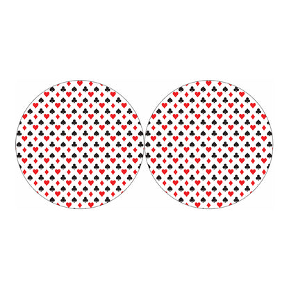 Playing Card Suits Pattern Print Car Coasters
