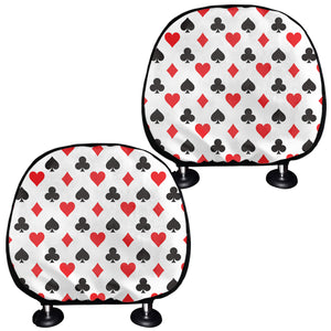 Playing Card Suits Pattern Print Car Headrest Covers