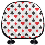 Playing Card Suits Pattern Print Car Headrest Covers