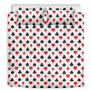 Playing Card Suits Pattern Print Duvet Cover Bedding Set