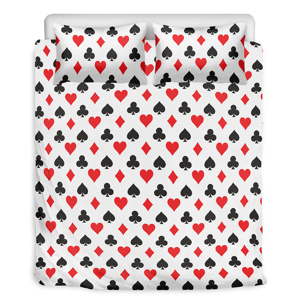 Playing Card Suits Pattern Print Duvet Cover Bedding Set